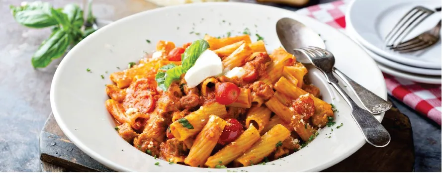 pasta cremosa con tomate